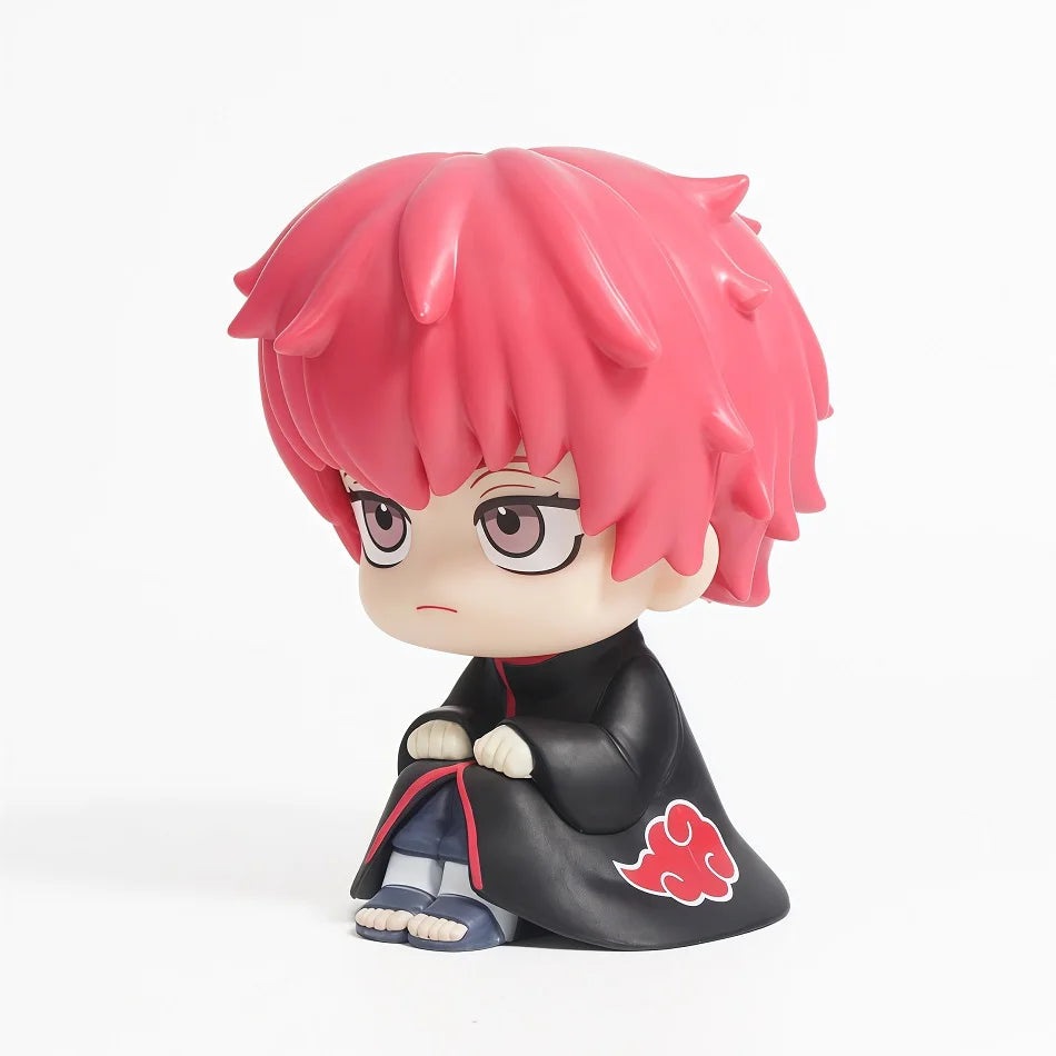 Naruto Chibi Figures Q Version Sitting Anime Figurines Sasuke Itachi Kakashi Gaara Hinata Sakura Collectible Desk Decor Gift