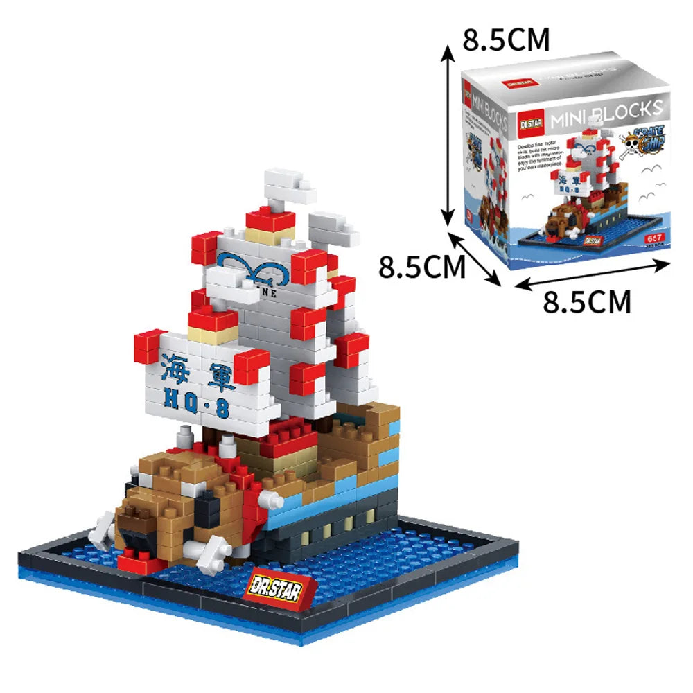 One Piece Anime Pirate Ship Building Blocks Thousand Sunny Going Merry Moby Dick Bricks Piece Figure Creative Toys Birthday Gift