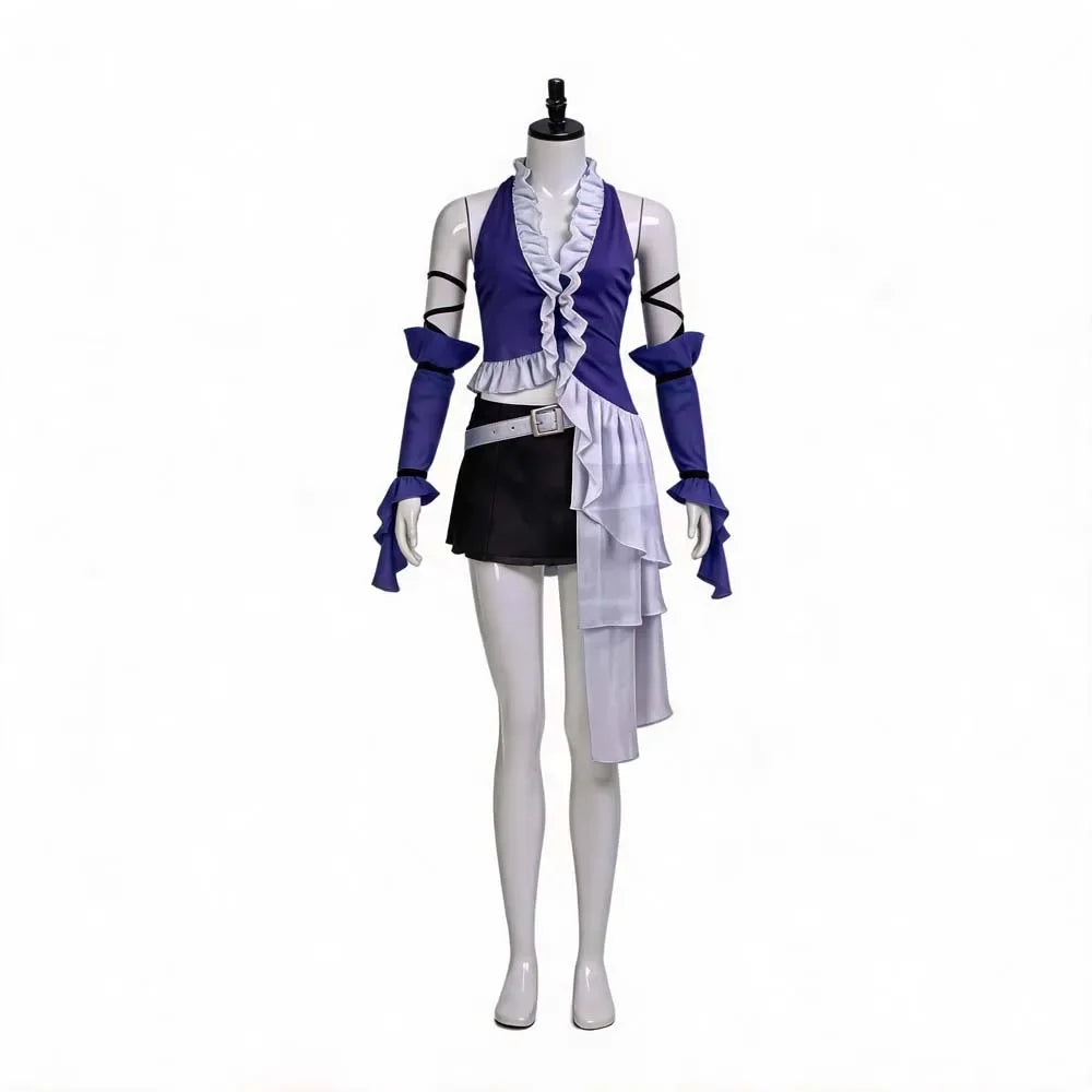 Anime Final Fantasy XII Cosplay Yuna Lenne Song Cosplay Costume Halloween Blue Dress