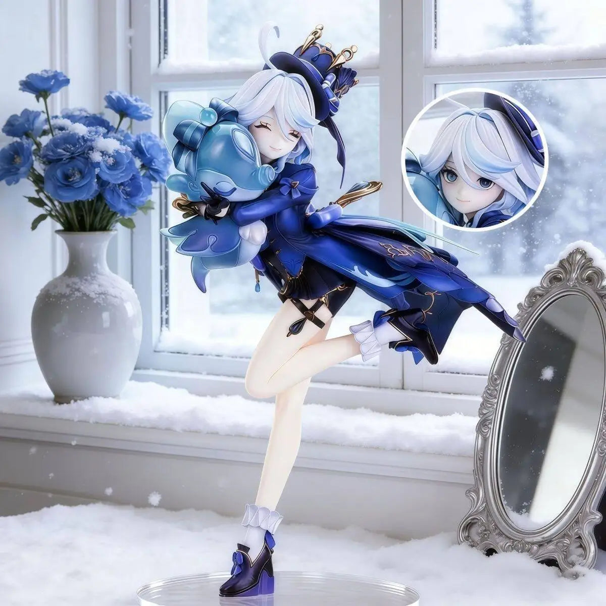 Genshin Impact Furina Figure Ganyu Figures School Uniform Ganyu Girl Figurine Pvc Statue Model Doll Ornament Collection Toy