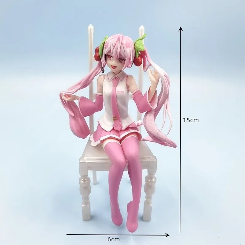 New Anime Hatsune Miku Action Figure Kawaii Collection Model Pink Sakura Kawaiii Doll Collectible Toys Cake Decor