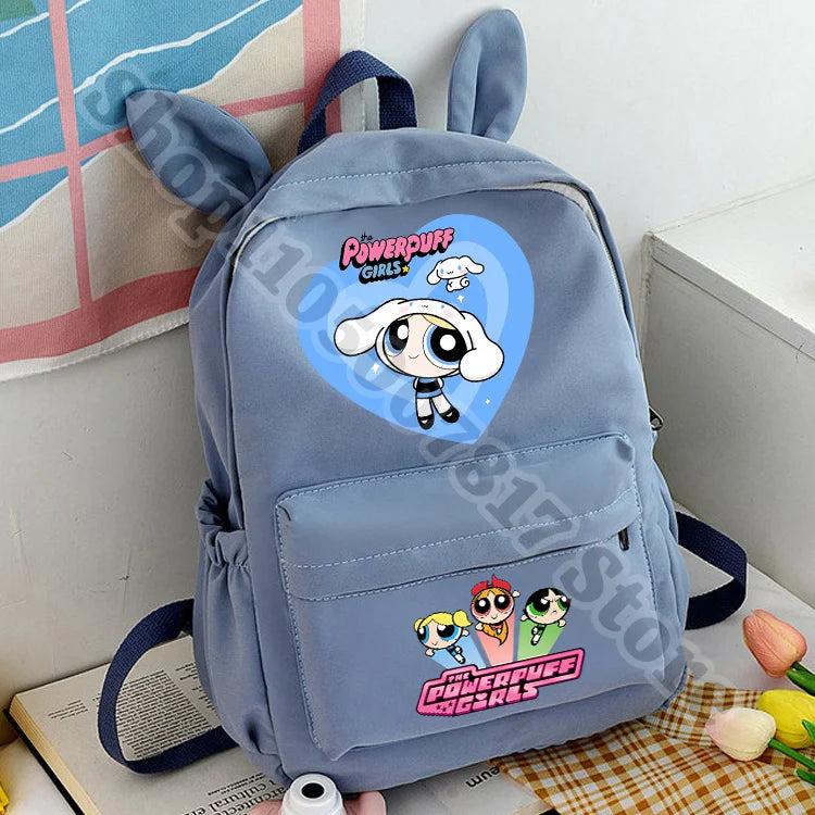 Kawaii The Powerpuffs Girls Anime Cute Schoolbag Student Cartoon Casual Backpack Fashion Book Bag Stationery Storage Pouch Gifts