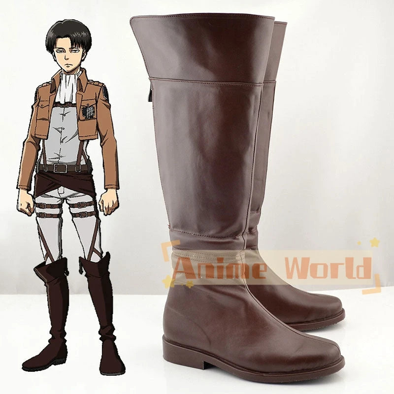 Levi Ackerman Eren Yeager Mikasa Ackerman Shoes Cosplay Boots Halloween Carnival Boots Custom Made