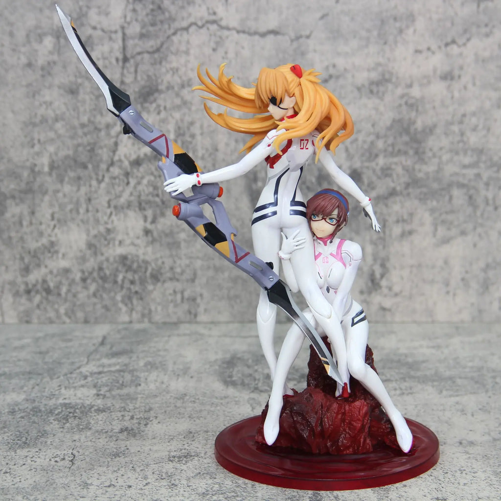 Eva 27cm Asuka Mari Makinami Action Figures Garage Kit Anime Bishoujo Model Double Character Peripheral Toy Statue Ornament Gift