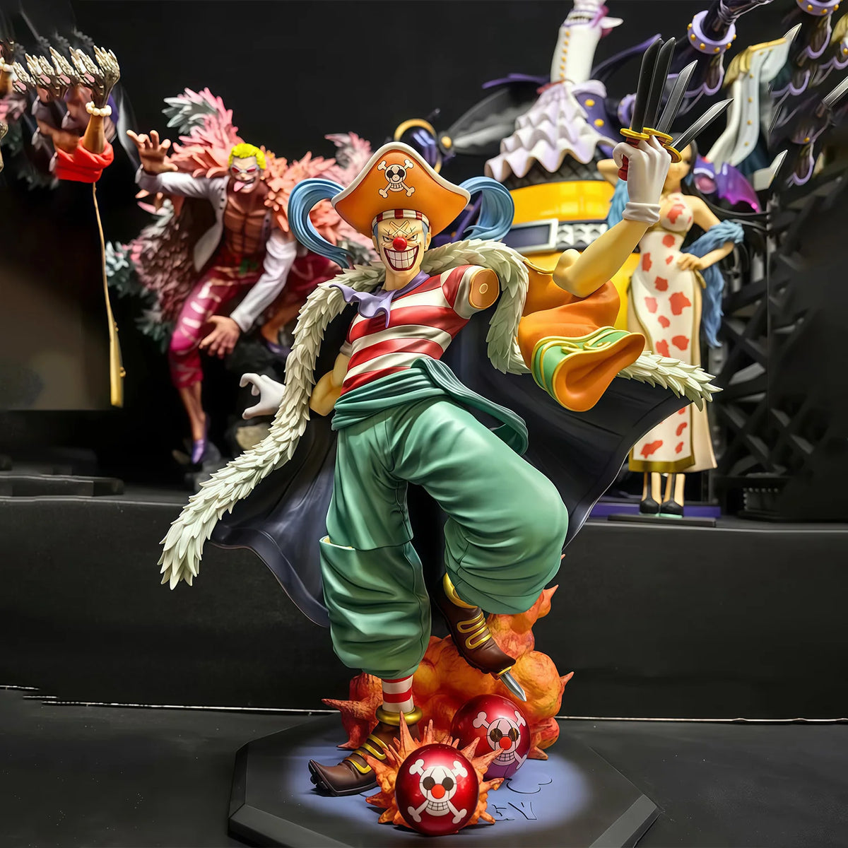 One Piece Buggy Action Figure 23 Cm Grand Line Four Emperor Anime Model Statue Collectible Toys for Adults