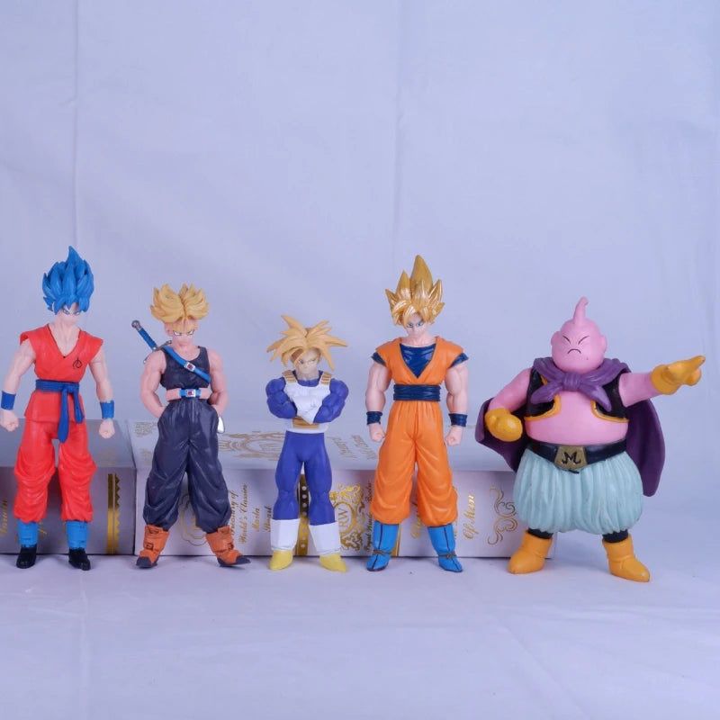 8Pcs/Set Anime Dragon Ball Z Son Goku Trunks Beerus Majin Buu Action Figure Vegeta Piccolo Son Gohan Super Saiyan Model Doll