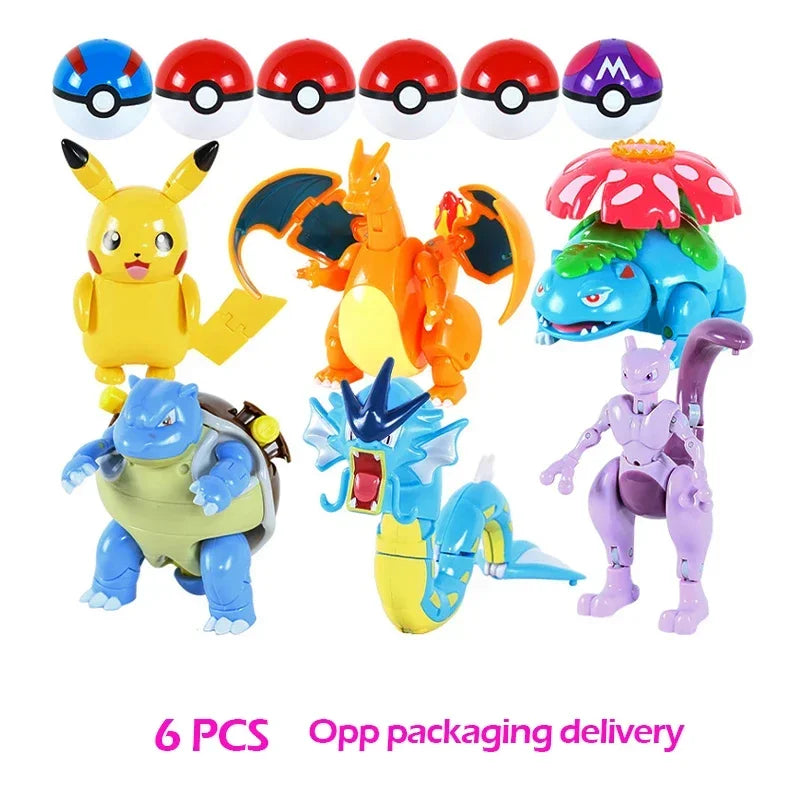 Pokemon Pokeball Figure Pikachu Dragonite Lapras Psyduck Mewtwo Gyarados Solgaleo Lunala Eevee Poke Ball Toy Kids Birthday Gift