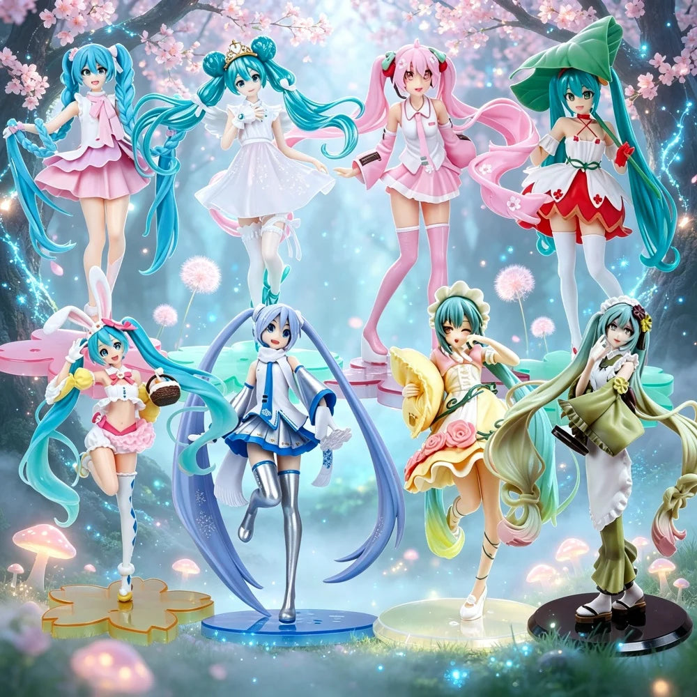 Hatsune Miku Figure Anime Girl Model Desktop Decor Collectible Doll Gift for Fans Future Vocaloid Statue Japanese Kawaii Otaku