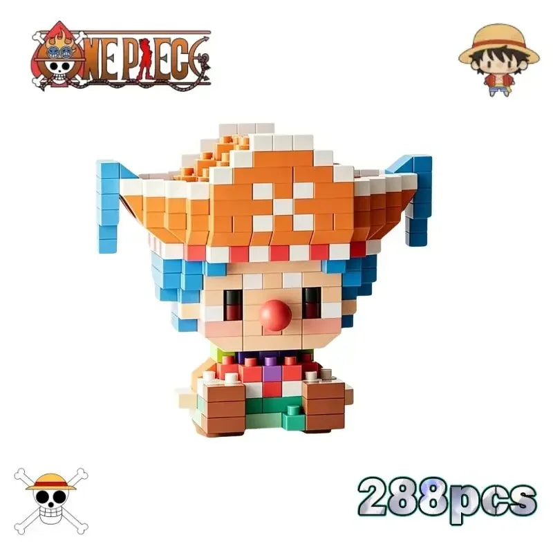 ONE PIECE Sun God Nika Luffy Micro Building Block Chopper Ace Buggy -3D Anime Model Assembly Mini Bricks Figure Toys For Gift
