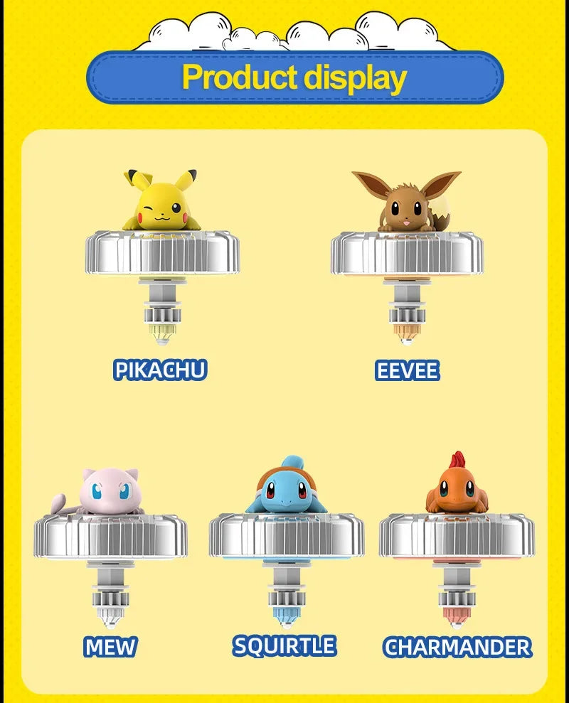 Pokemon Arena Set Spinning Top Ball Game Battle Pokeball Box Anime Figure Pikachu Charmander Squirtle Mew Eevee for Toy Child