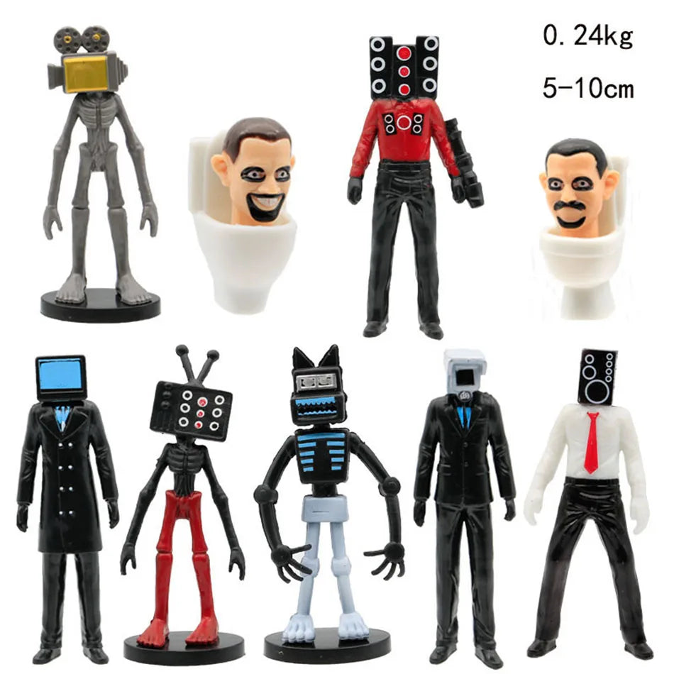 Skibidi Toilet Figure Toys VS Speaker Man TV Man Camara Man Action Figures Dolls Fans Gift 6pcs/8pcs/9pcs/12pcs/Set