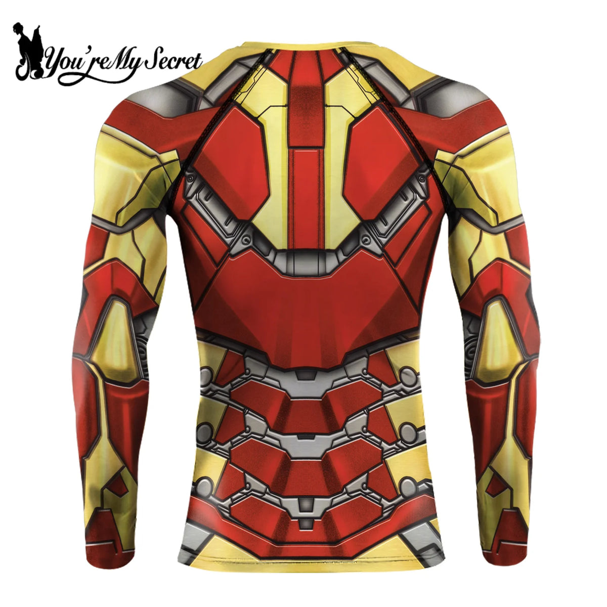 [You're My Secret] Anime Superhero Cosplay Costume Long Sleeves Armor Print Compression Shirt Workout Fitness Summer Clothing
