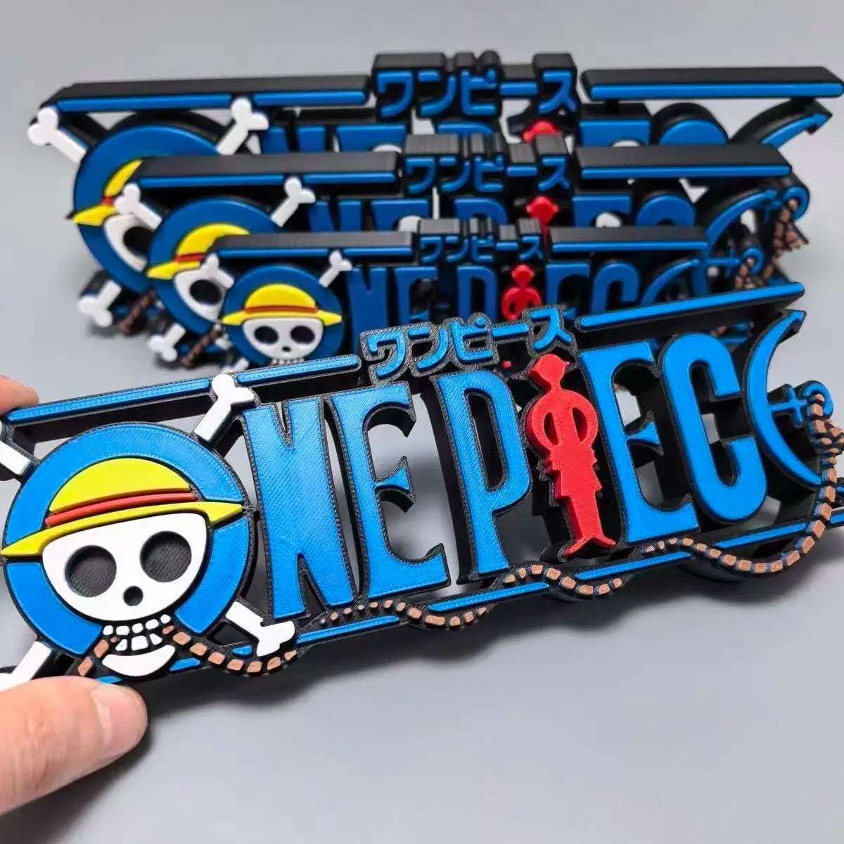 One Piece Anime 3D Straw Hat Skull Logo Figurine | Freestanding Desk Ornament | Anime Fan Collectible Decoration & Gift