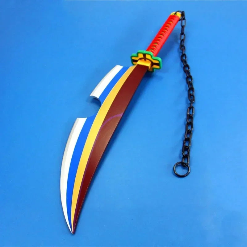31in Demon Slayer Uzui Tengen Katana Anime Kimetsu No Yaiba Blade Sword Cosplay Prop Real Japanese Katana Samurai Sabre Toy Gift