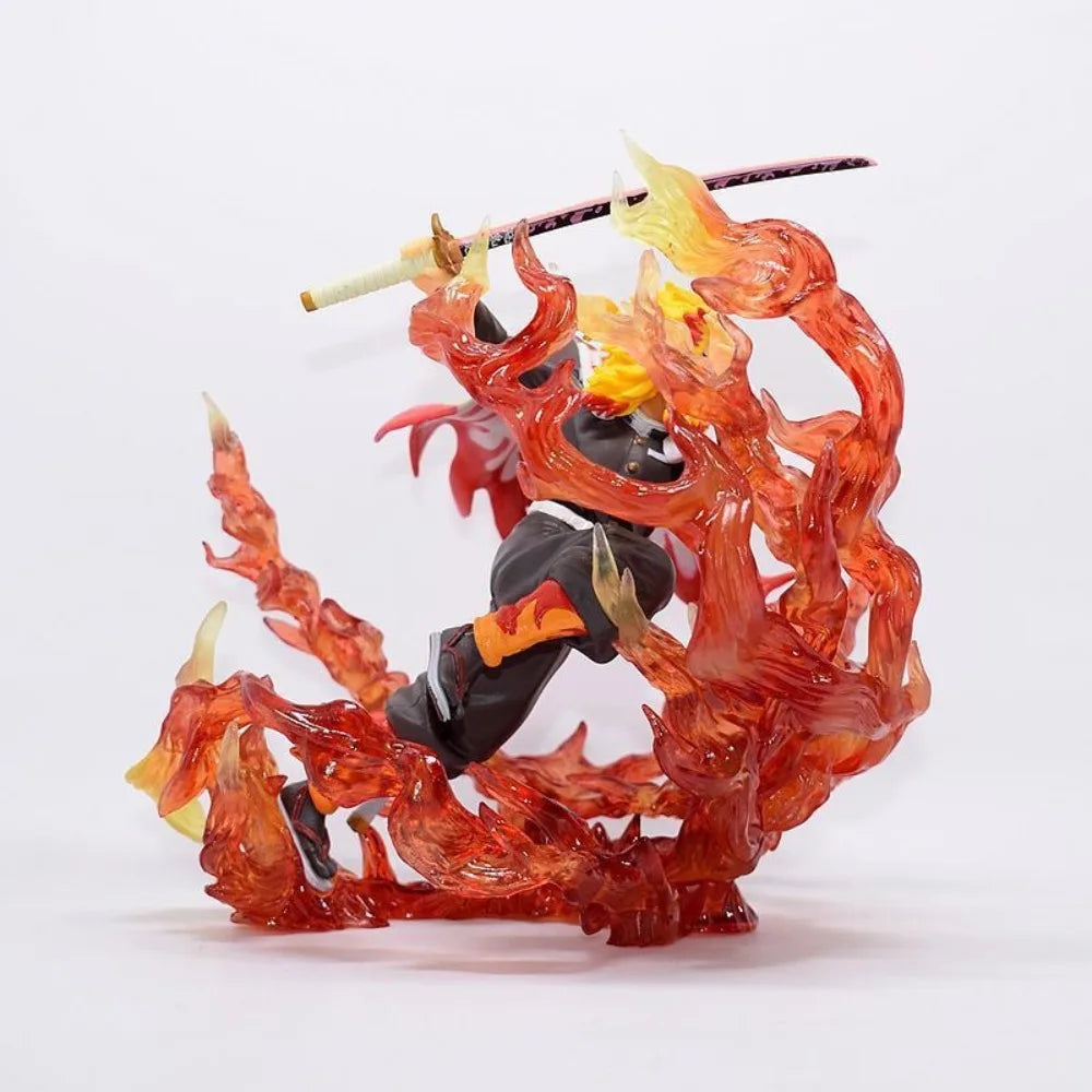 18cm Anime Demon Slayer Figure Rengoku Kyoujurou Action Figures Pvc Statue Desktop Ornamen Collection Model Toys Gifts