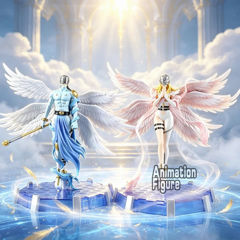26cm/10.24in Anime Digimon Adventure Figure Angemon Angewomon Action Figures Pvc Statue Ornamen Collection Model Toys Gifts
