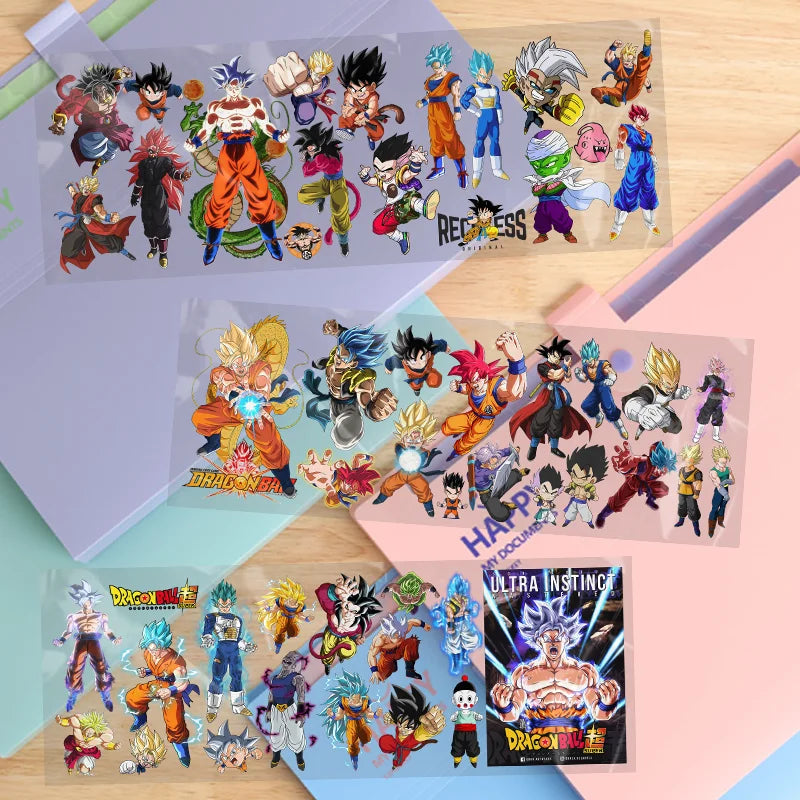 Son Goku Cartoon Transfer Sticker Anime Dragon Ball Permanent UV DTF Sticker Waterdichte DIY Sticker Water Cup Decorate