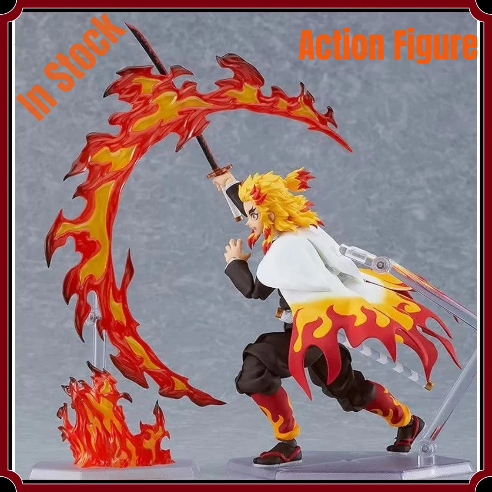 Figma No.553 Kyojuro Rengoku Demon Slayer Flame Hashira Articulated PVC Action Figure Anime Collectible Display Model Toy Gift