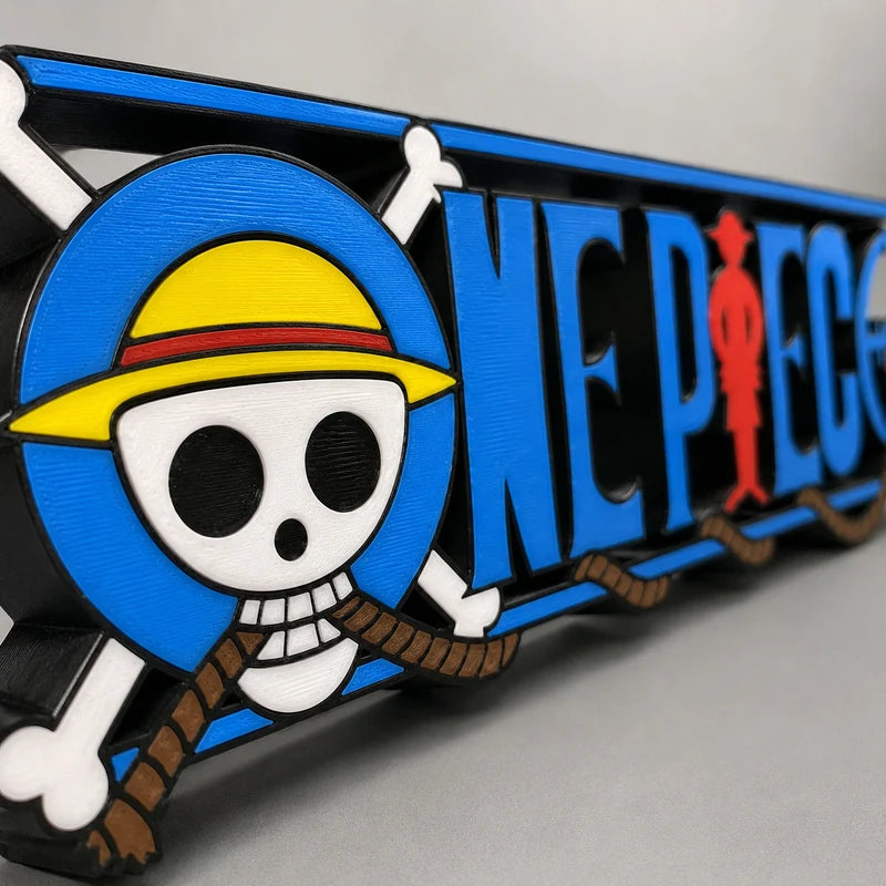 One Piece Anime 3D Straw Hat Skull Logo Figurine | Freestanding Desk Ornament | Anime Fan Collectible Decoration & Gift