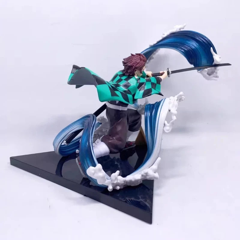 Demon Slayer Mugen Train Rengoku Kyojuro Tanjiro Kamado Action Figure Anime Battle Diorama Statue Desktop Display Model Toy Gift