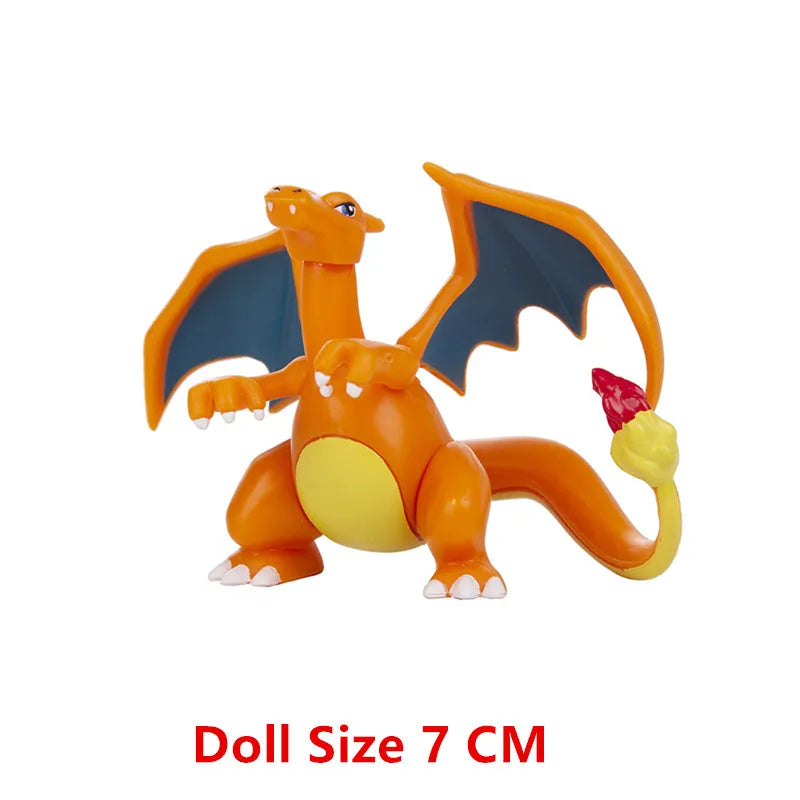 Pokemon Cartoons Anime Figure Pikachu Charmander Eevee Squirtle Cosplay Toys Model Figure Collection Dolls Birthday Gift