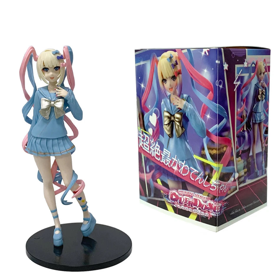 2027Needy Girl Overdose Anime Figure with Cat Action Figures Virtual Uploader PVC Collection Model Ornaments Toys Birthday Gifts