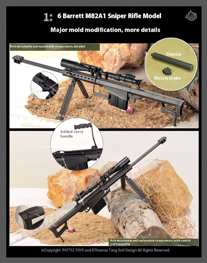 1/6 12-Inch NB07 NB08 Male Soldier Articulated Action Figure Multi-Piece Plastic Collectible Sniper With Barrett Military Models